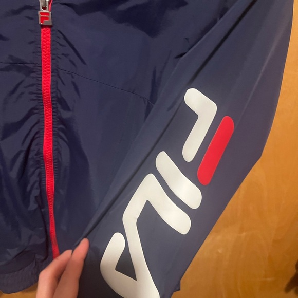 Fila Kids Navy Windbreaker with Red Accents - Picture 4 of 7